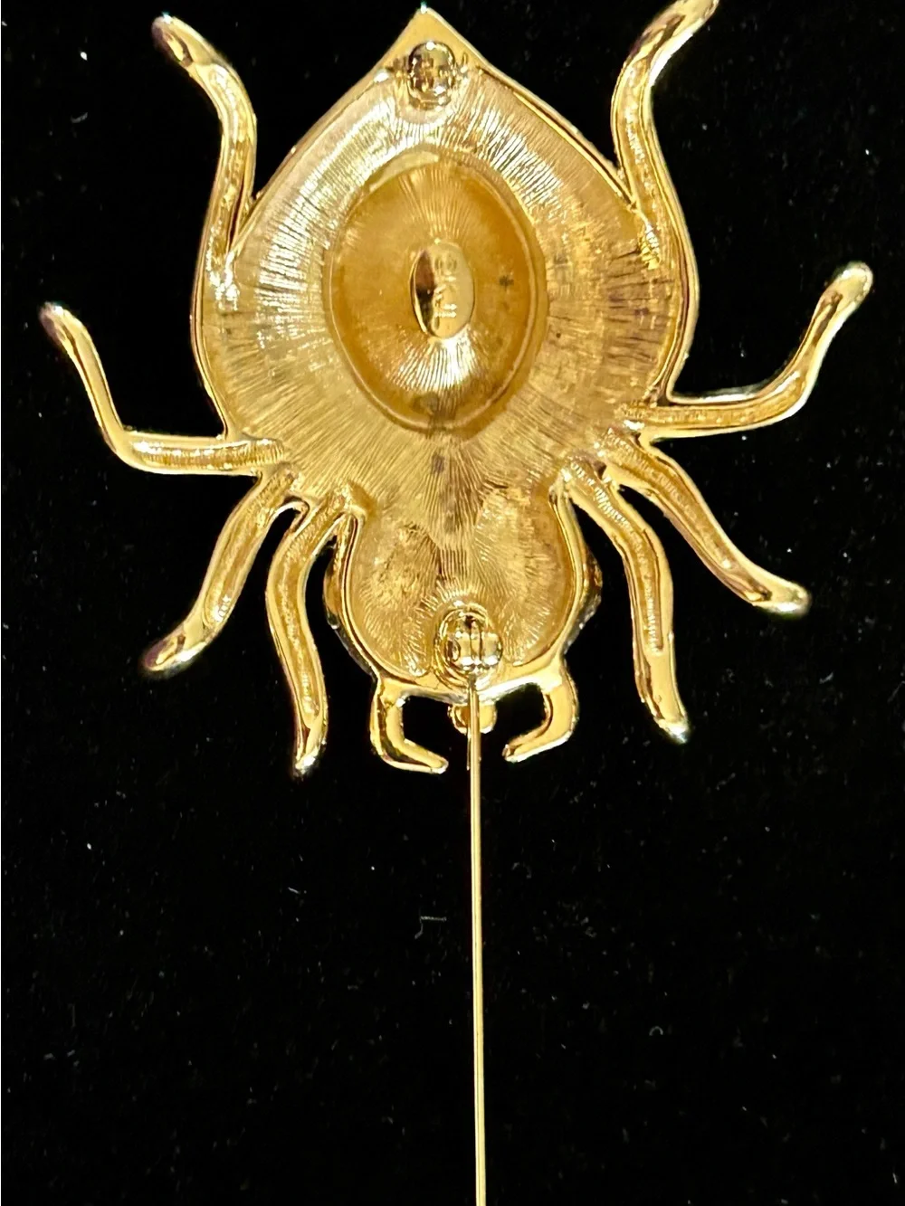 Kenneth Jay Lane KJL Gold-Tone Beetle Brooch with Amber, Red & Emerald Accents